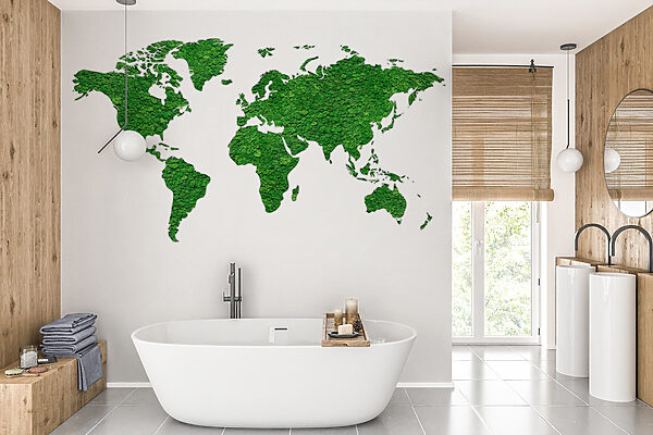 Mappa del mondo fatta di piante verdi Mappa del mondo fatta di piante verdi