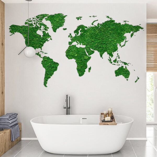 Mappa del mondo fatta di piante verdi Mappa del mondo fatta di piante verdi