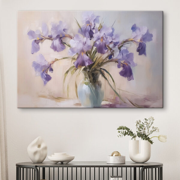Quadri Quadri Dipinto raffigurante fiori viola in un vaso (COD: s42357)