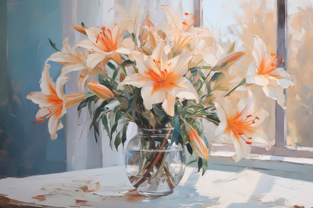 Vase of flowers on a table