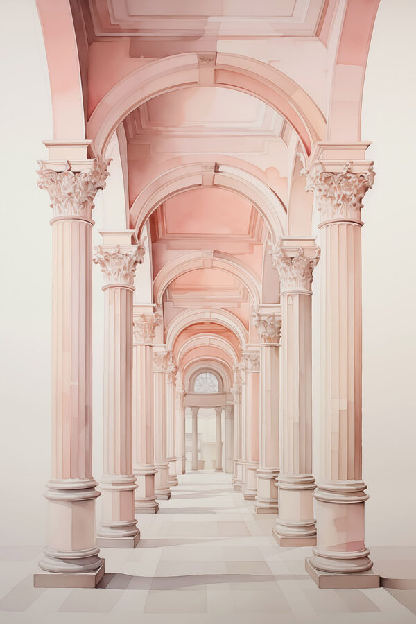 Long corridor with columns Long corridor with columns