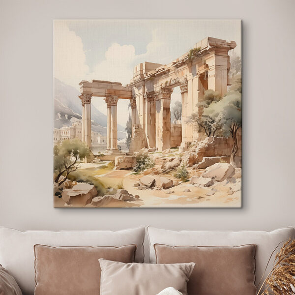 Quadri Dipinto raffigurante un edificio in pietra con colonne (COD: s42366) Quadri Quadri Dipinto raffigurante un edificio in pietra con colonne (COD: s42366)