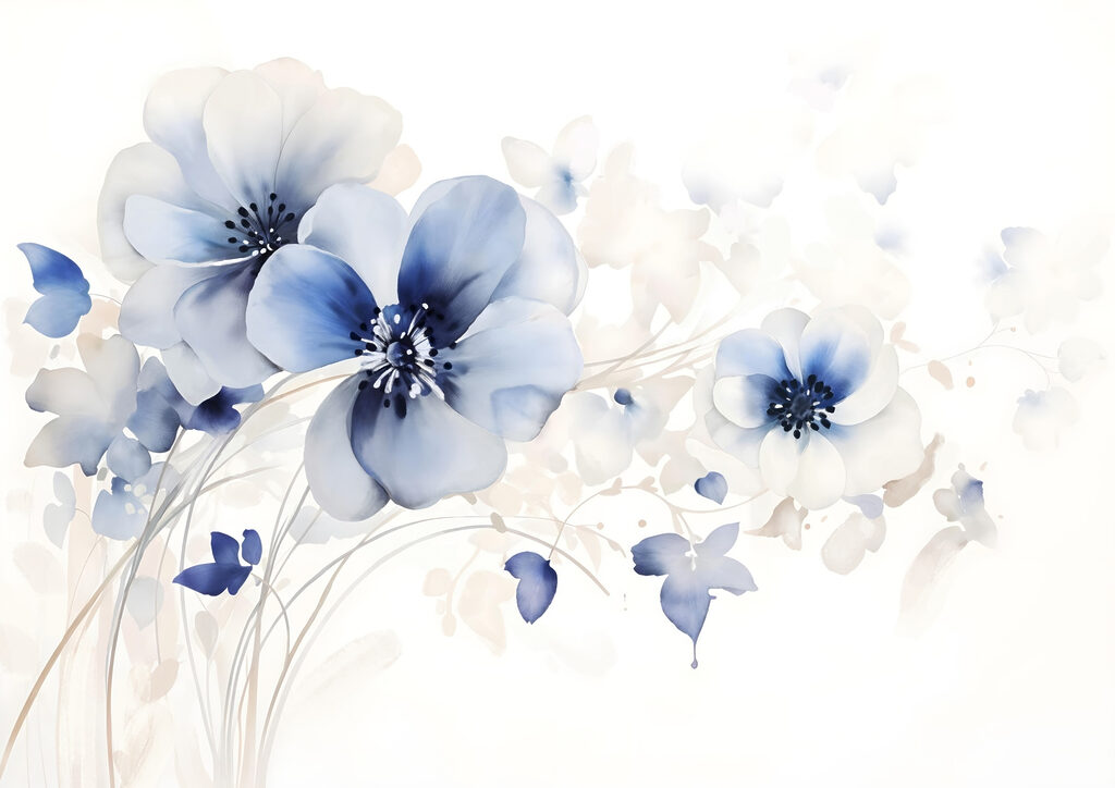 Pittura di fiori su sfondo bianco Pittura di fiori su sfondo bianco