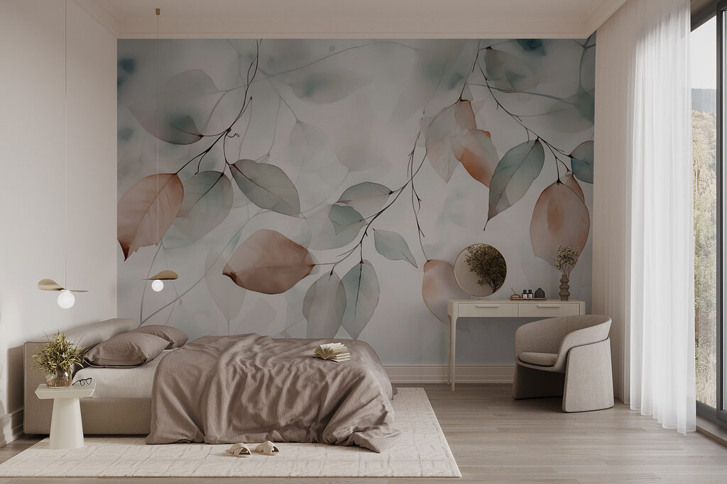 Delicate leaves in soft hues