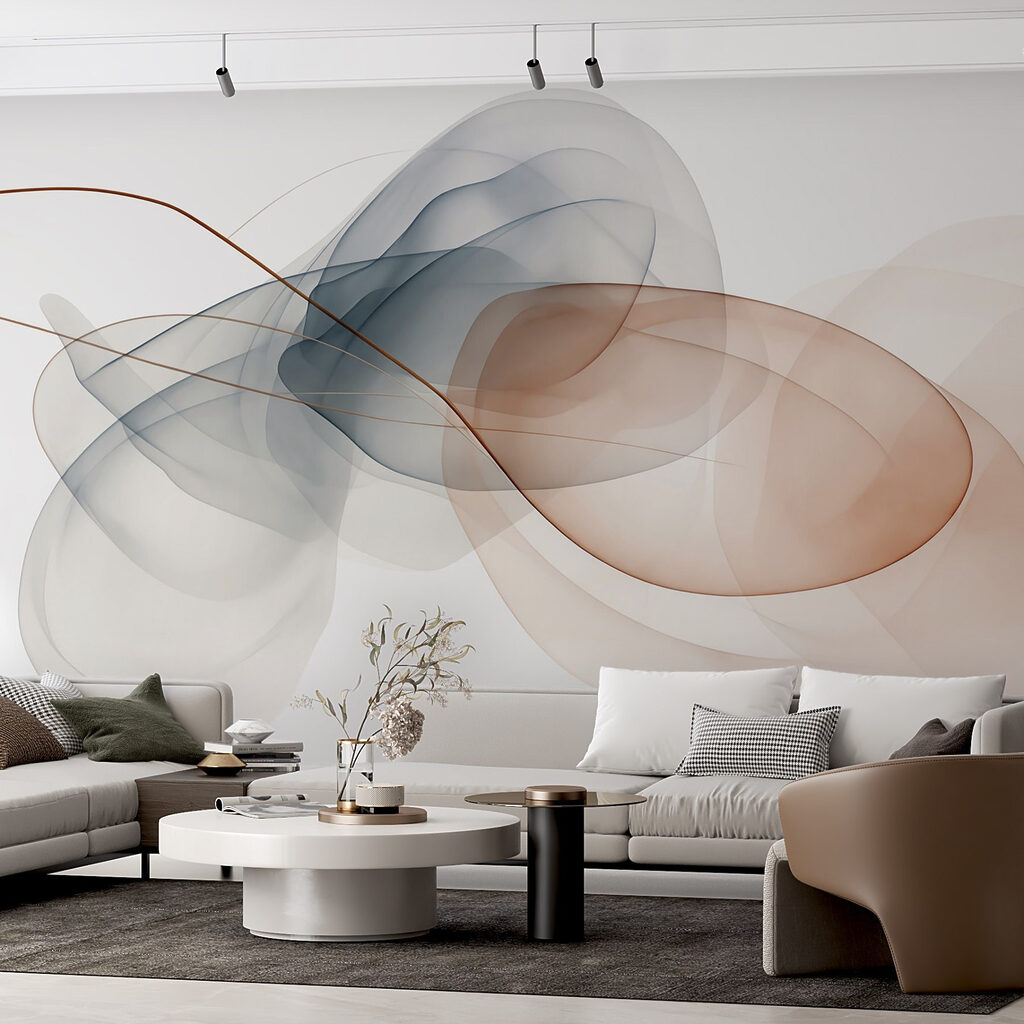 Carta da parati Vortici sognanti in tonalità tenui w02732