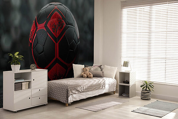 Pallone da calcio dinamico nero e rosso Pallone da calcio dinamico nero e rosso