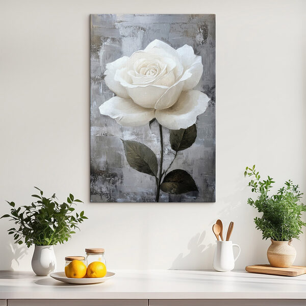 Quadri Dipinto raffigurante una rosa bianca (COD: s42185) Quadri Quadri Dipinto raffigurante una rosa bianca (COD: s42185)