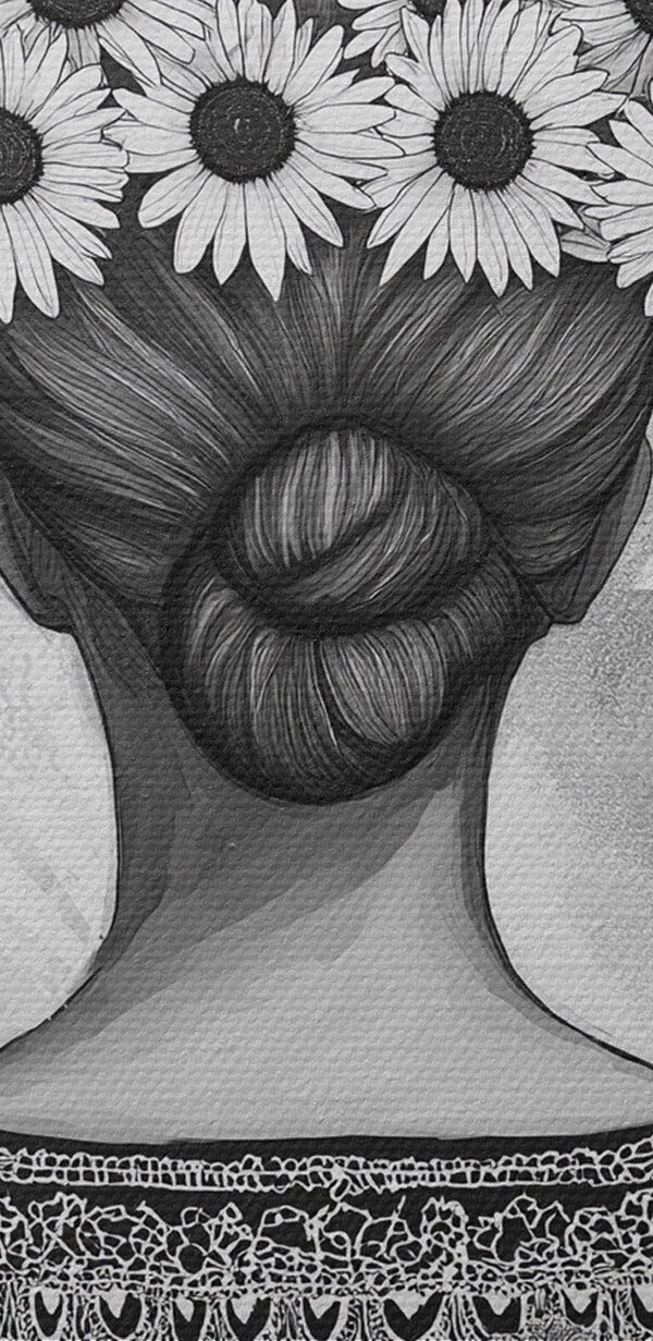 Group of women with flowers in their hair Group of women with flowers in their hair