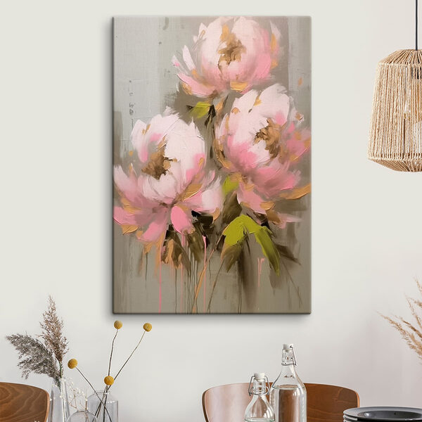 Quadri Dipinto di fiori rosa (COD: s42349) Quadri Quadri Dipinto di fiori rosa (COD: s42349)
