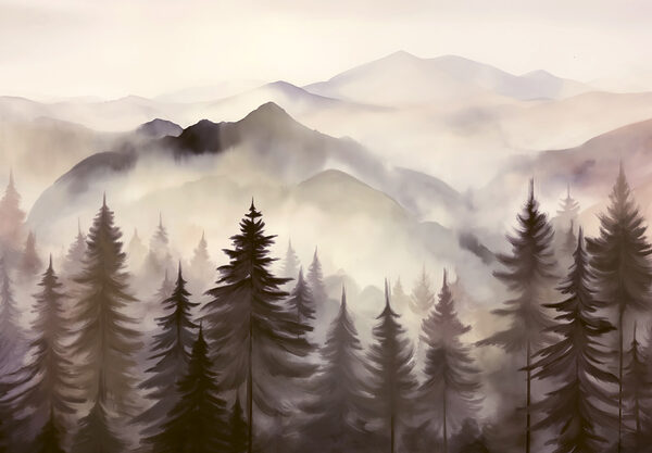 Paesaggio di montagne e alberi Paesaggio di montagne e alberi
