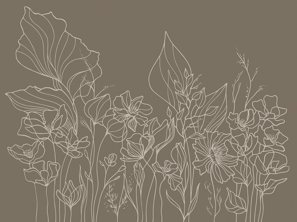 Disegno lineare di fiori Disegno lineare di fiori