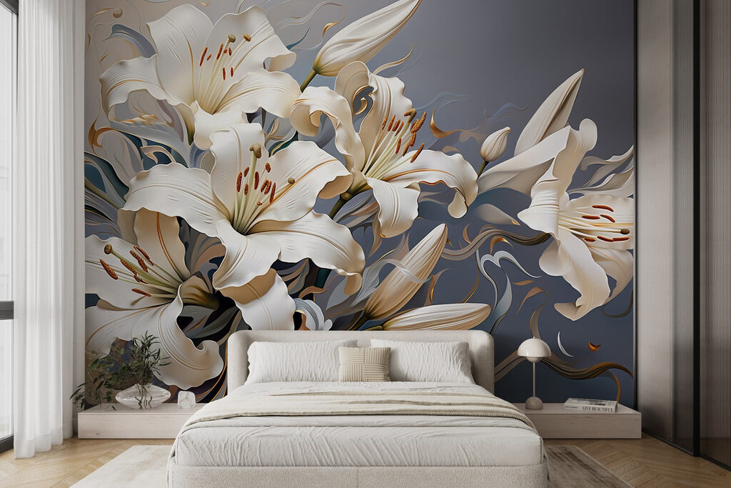 Delicate lilies in soft hues