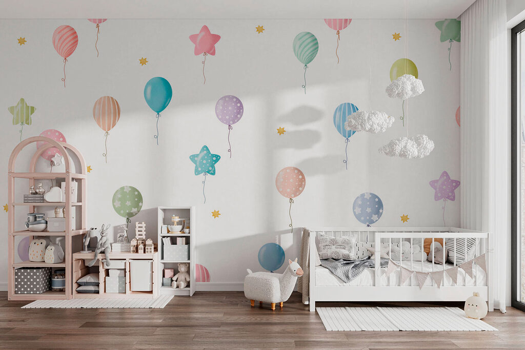 Pattern of balloons and stars