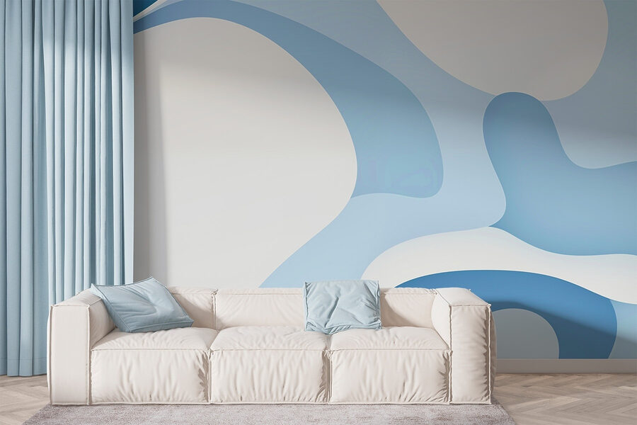 Carta da parati Sfondo blu e bianco - immagine 3