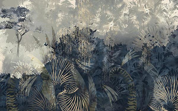 Foresta serena con texture stratificate Foresta serena con texture stratificate