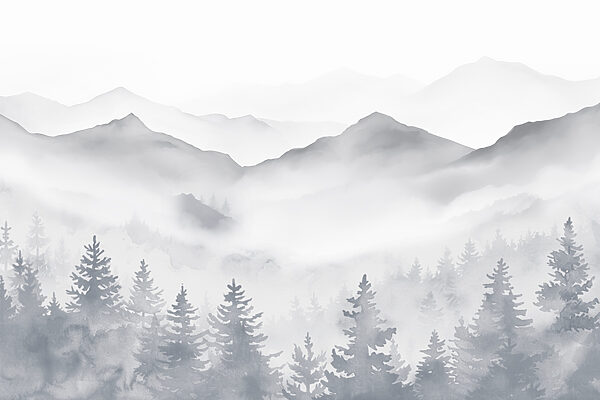 Paesaggio di montagne e alberi Paesaggio di montagne e alberi