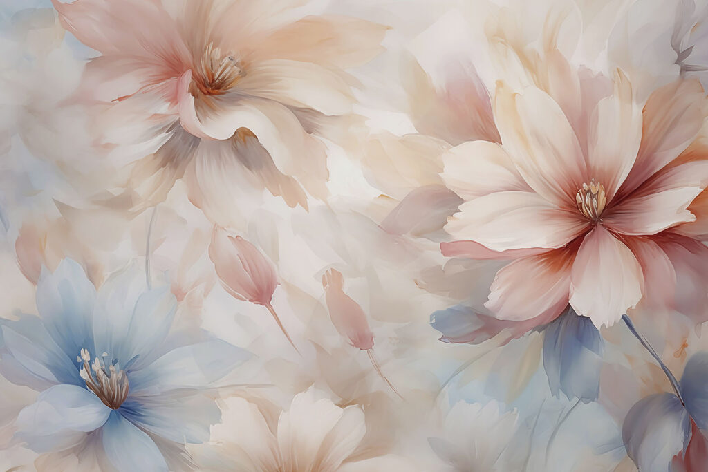 Delicate blooms in soft hues