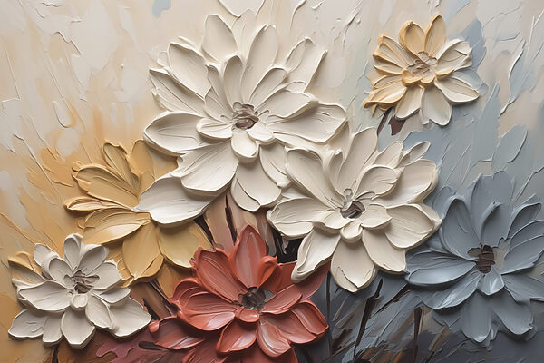 Pittura di fiori su una parete Pittura di fiori su una parete