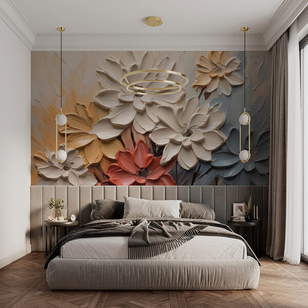 Pittura di fiori su una parete Pittura di fiori su una parete