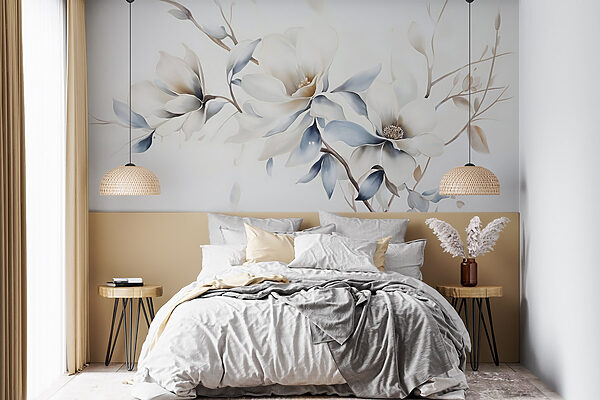 Pittura di fiori su sfondo bianco Pittura di fiori su sfondo bianco