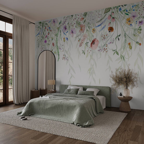 Pittura ad acquerello di fiori e foglie Pittura ad acquerello di fiori e foglie