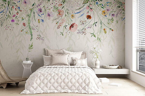 Pittura ad acquerello di fiori e foglie Pittura ad acquerello di fiori e foglie