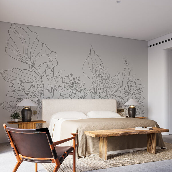Disegno lineare di fiori Disegno lineare di fiori