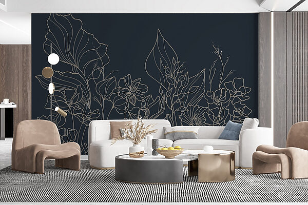 Disegno lineare di fiori Disegno lineare di fiori