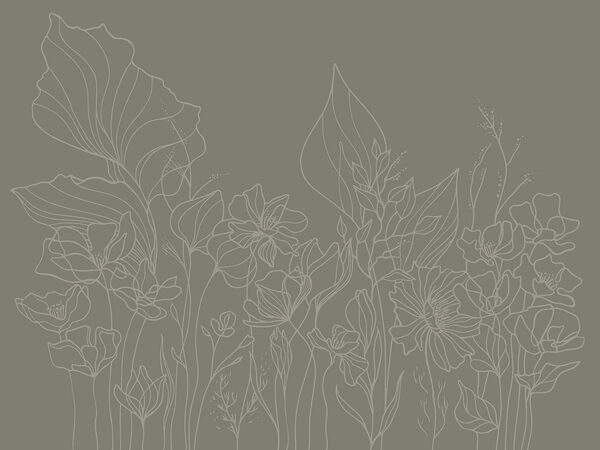 Disegno lineare di fiori Disegno lineare di fiori