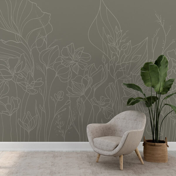 Disegno lineare di fiori Disegno lineare di fiori