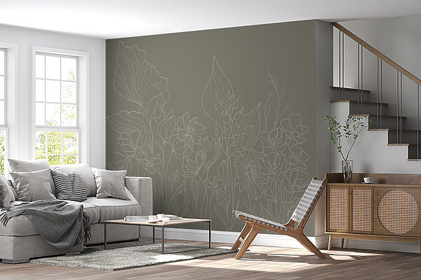 Disegno lineare di fiori Disegno lineare di fiori