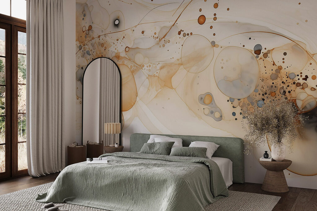 Fluid art with earthy tones