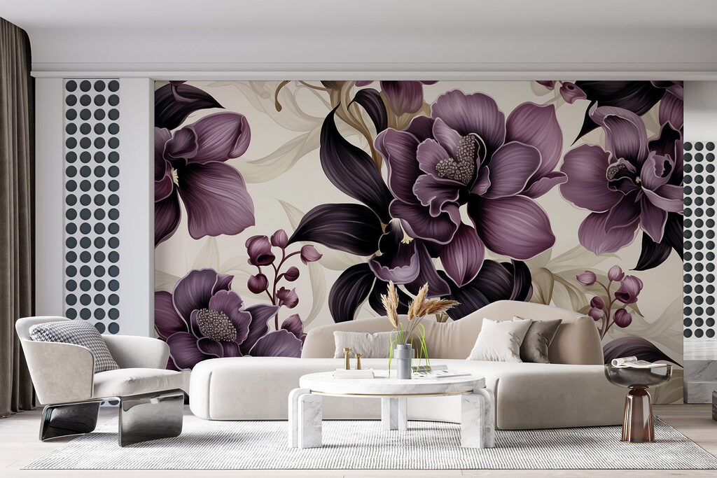 Elegant purple floral design pattern