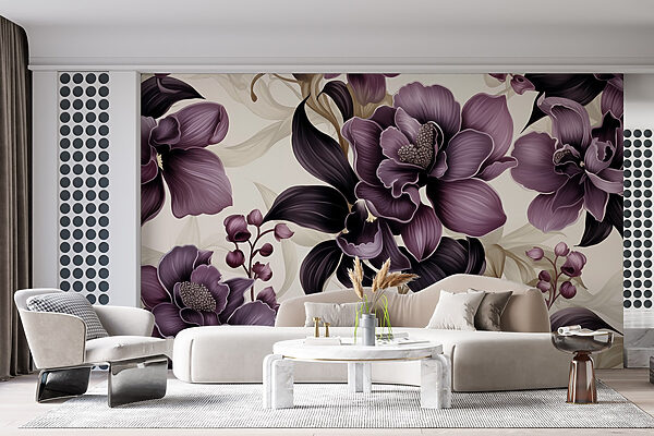 Elegante motivo floreale viola. Elegante motivo floreale viola.