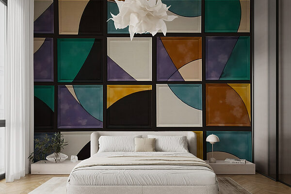 Parete con quadrati di diversi colori Parete con quadrati di diversi colori