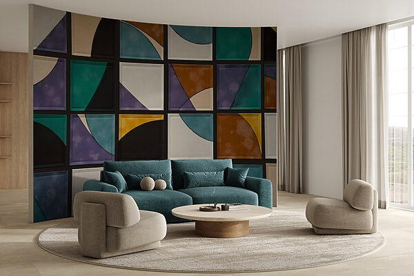 Parete con quadrati di diversi colori Parete con quadrati di diversi colori