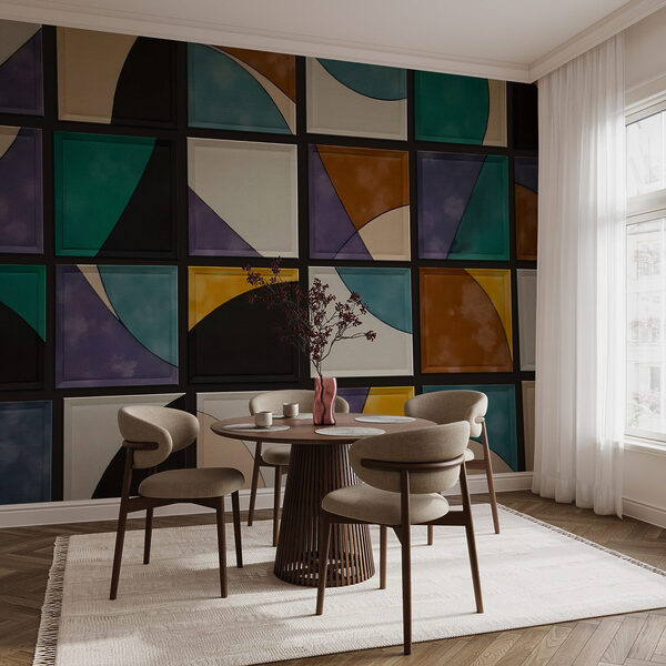 Parete con quadrati di diversi colori Parete con quadrati di diversi colori