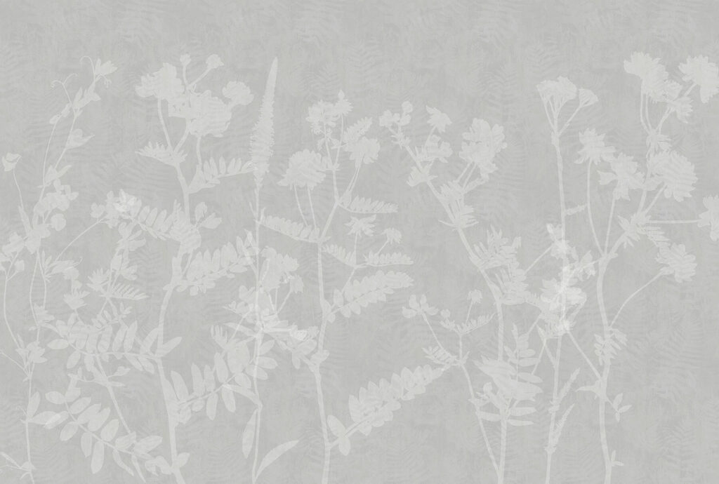 Motivo floreale bianco su sfondo grigio Motivo floreale bianco su sfondo grigio