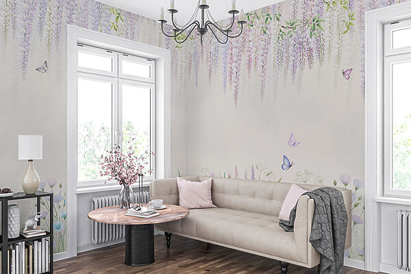 Pittura di fiori e farfalle Pittura di fiori e farfalle