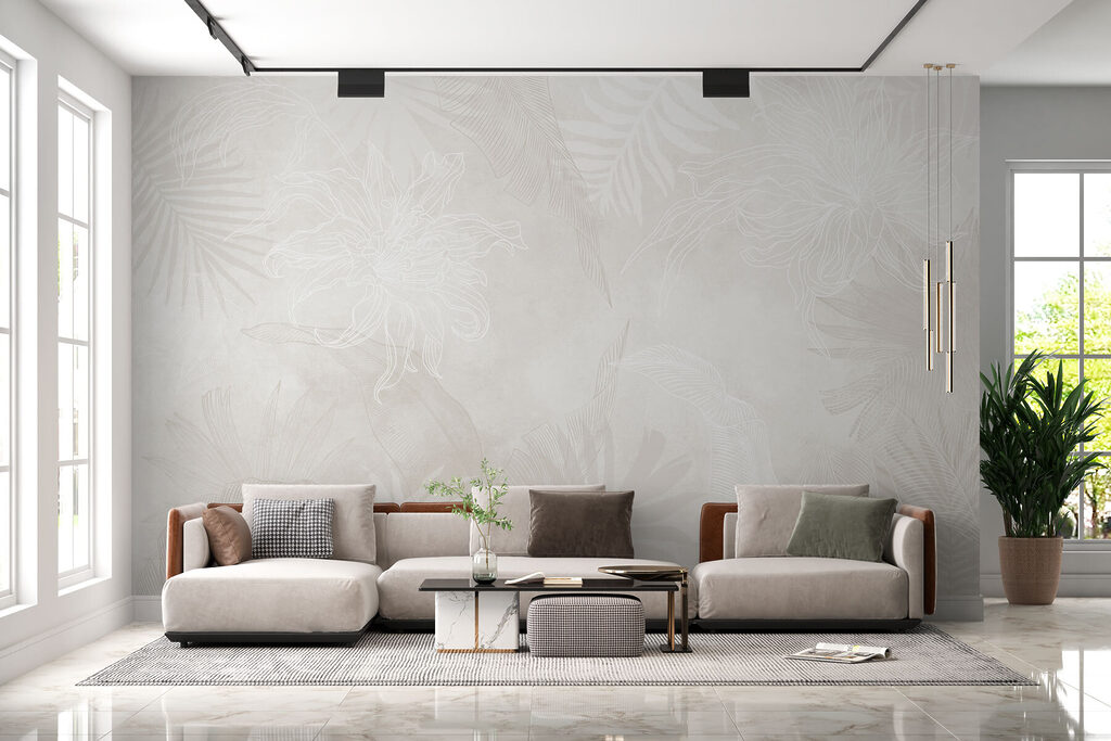 White background with leaves