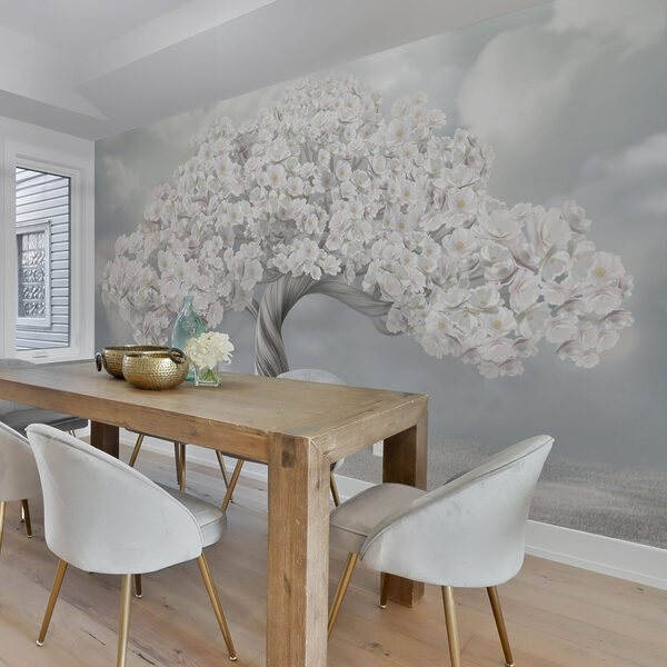 Albero con fiori bianchi Albero con fiori bianchi