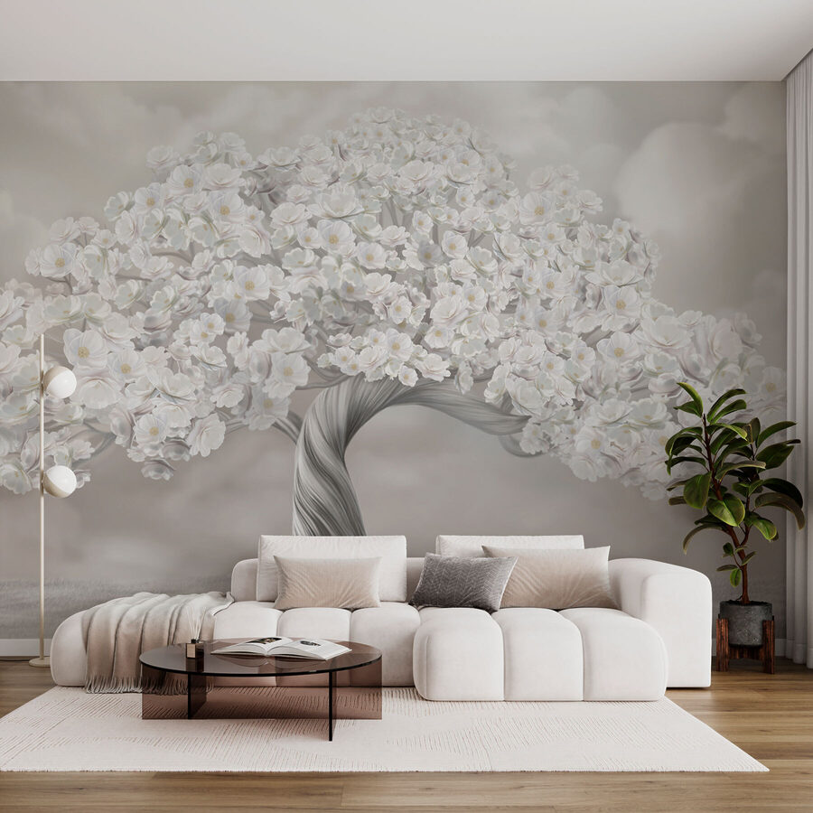 Albero con fiori bianchi