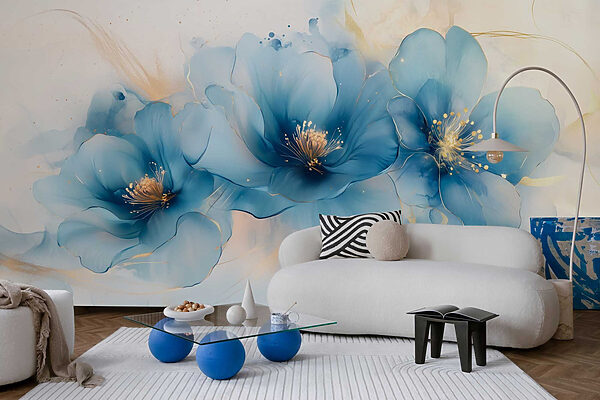 Delicati fiori blu dalle tonalità tenui Delicati fiori blu dalle tonalità tenui