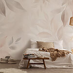 Carta da parati Foglie delicate in toni tenui
