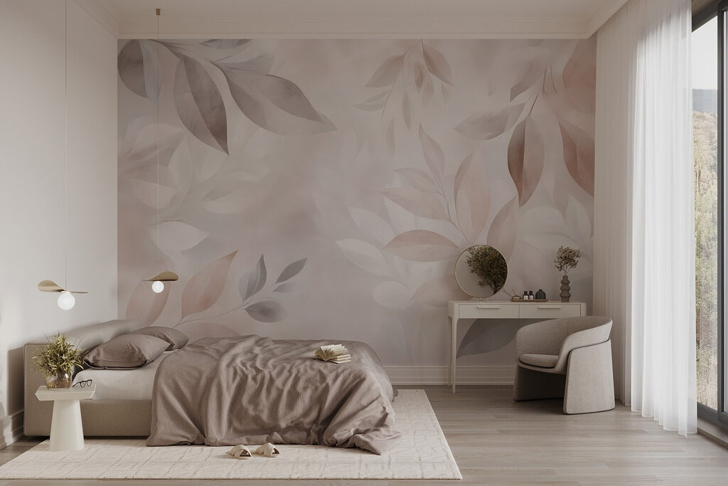 Delicate leaves in soft tones