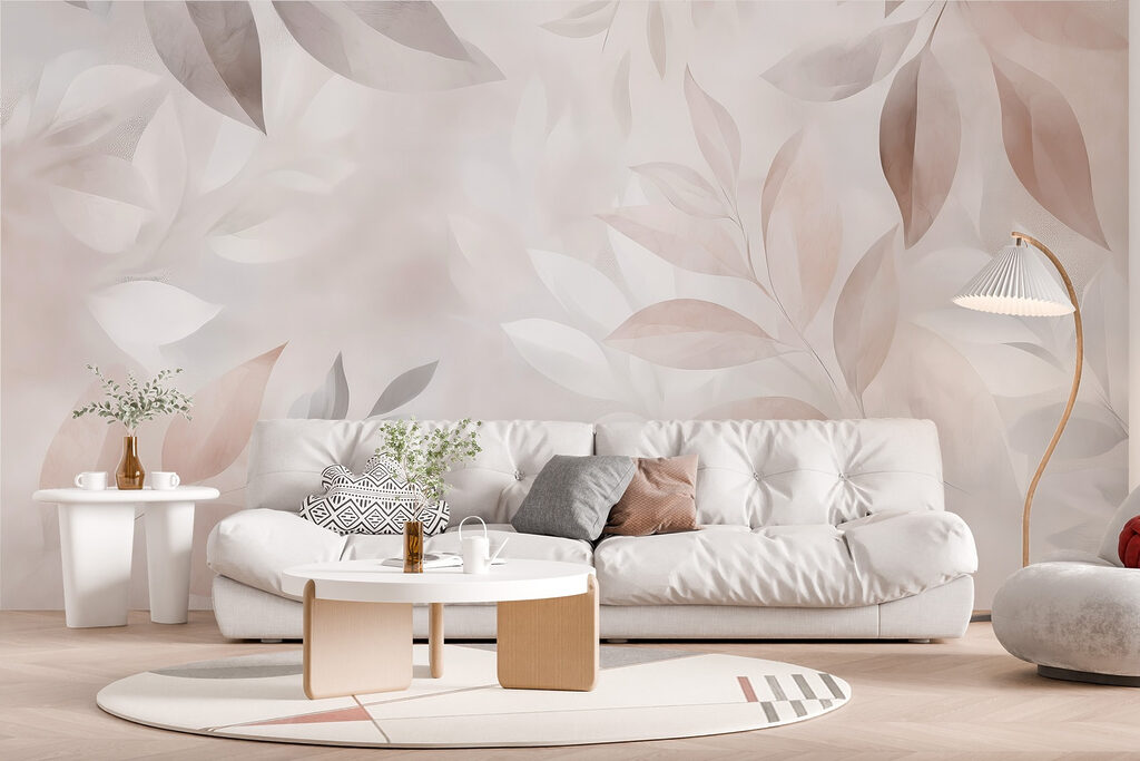 Delicate leaves in soft tones