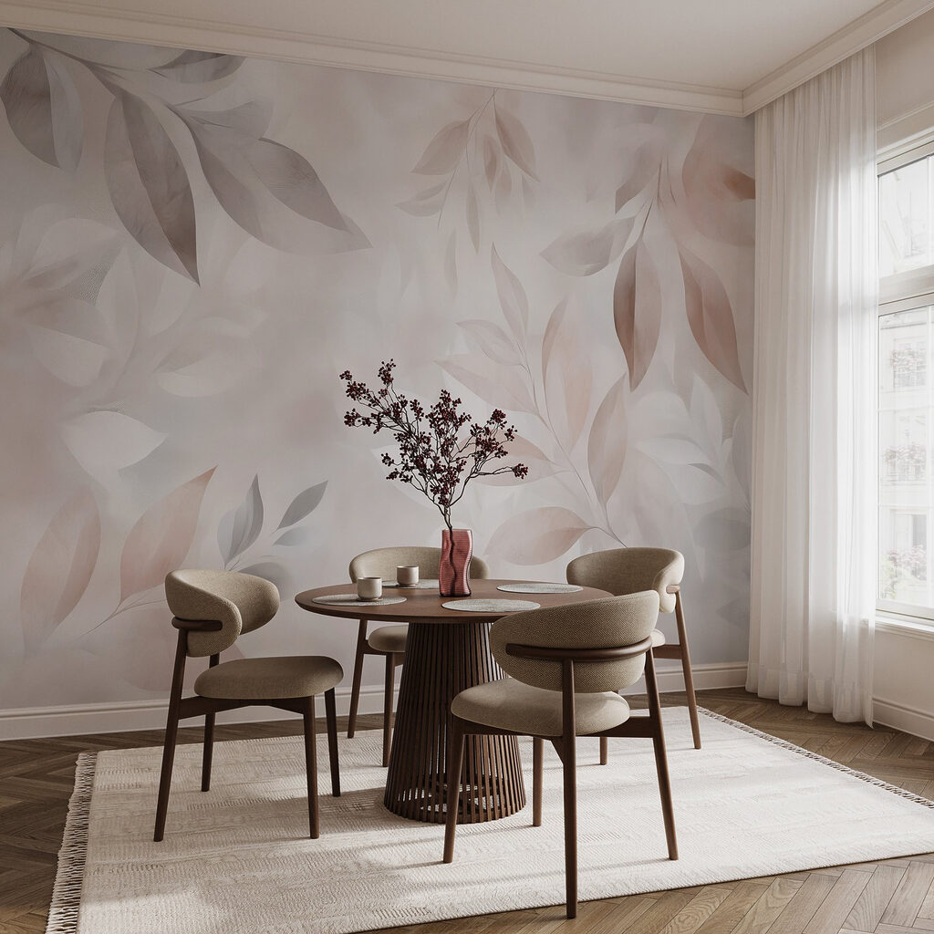 Delicate leaves in soft tones