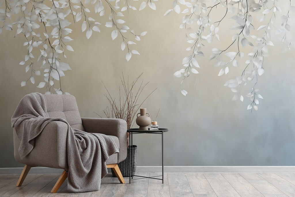 White leaves on a branch