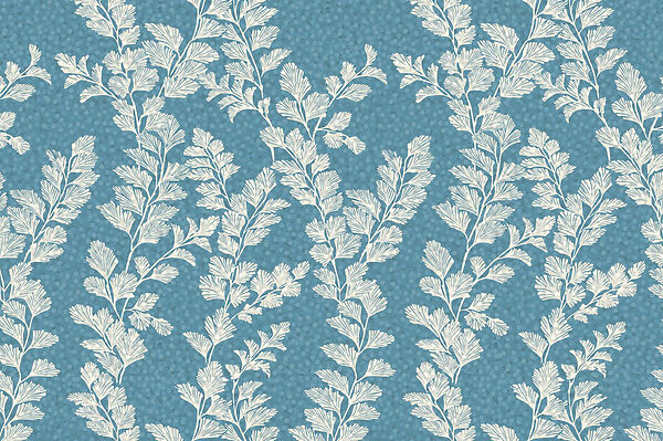 Motivo di foglie bianche su sfondo blu Motivo di foglie bianche su sfondo blu