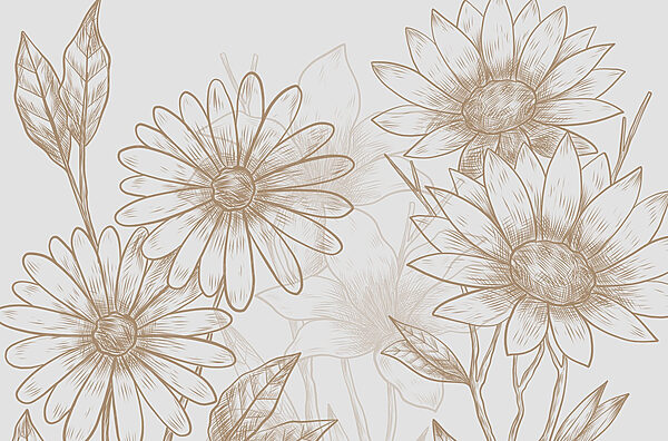 Disegno di fiori su sfondo bianco Disegno di fiori su sfondo bianco